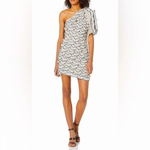 NWT ELLIATT MUSE RUFFLE DRESS - One shoulder with tiers in Animal Print